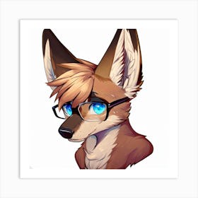 Fox With Glasses 1 Art Print