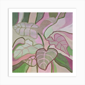 The leaves are pink and green Art Print