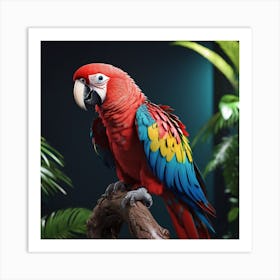 Parrot On A Branch Art Print