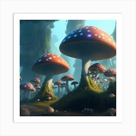 Mushroom Forest Art Print