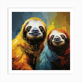 Two Sloths Art Print