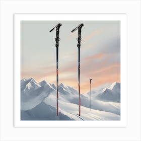 Ski Poles Art Print