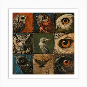 Owls "The Eyes" Art Print