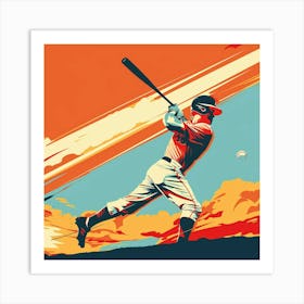 A Baseball Player Hitting Home Run Lofi Illustra 1718672720 3 Art Print