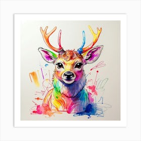 Colorful Deer 9 Art Print