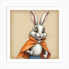 Bunny With Cape Art Print