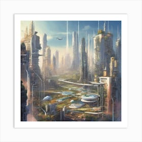 Futuristic Cityscape 1 Art Print