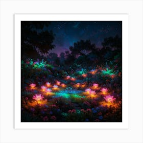 Fairy Garden At Night 3 Art Print