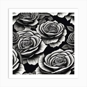 Black Roses 4 Art Print