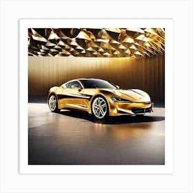 Gold Sports Car 21 Art Print