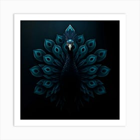 Eerie, Creepy Atmosphere Logo For A Peacock Hallway Wall Poster Art Print