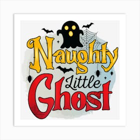 Naughty Little Ghost Funny Halloween Art Print