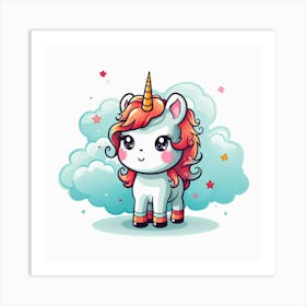 Cute Unicorn 535 Art Print