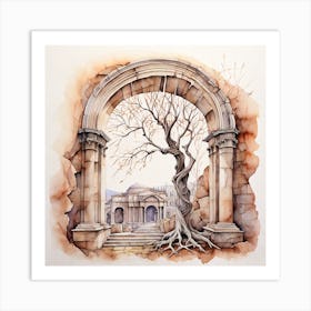 Tree In The Archway Art Print