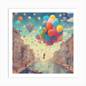 Balloons In The Sky 2 Art Print