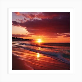 Sunset On The Beach 469 Art Print