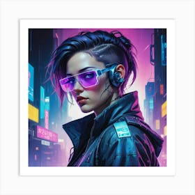 Cyberpunk Girl 6 Art Print