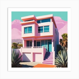 A House In Cape Town Abstract Risograph Style Art Print 3 Art Print