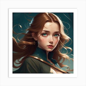 Girl In The Forest Art Print