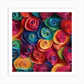 Colorful Paper Roses Background 1 Art Print