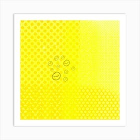 Yellow dot and smile  Art Print