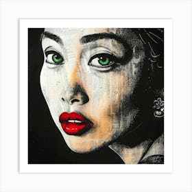 Green Eyed Asians - Ruby Lipstick Art Print