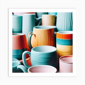 Colorful Mugs Art Print