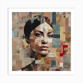 Collage - Woman'S Face Art Print