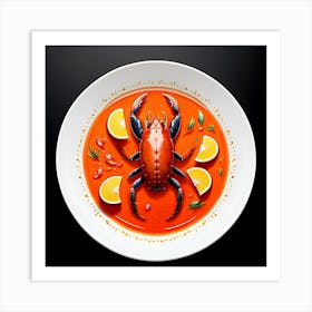 Lobster in A Plate Póster