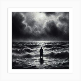 Man In The Water 1 Art Print