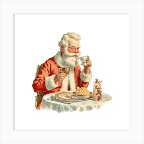 Santa Claus Drinking Coffee 2 Art Print