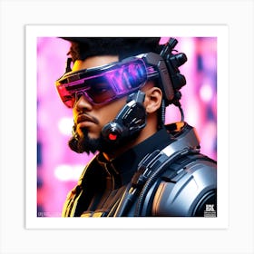 3d Dslr Photography The Weeknd Xo, Cyberpunk Art, By Krenz Cushart, Wears A Suit Of Power Armor 2 Art Print