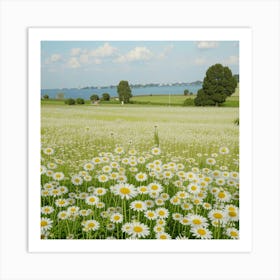 Daisies In The Field Art Print