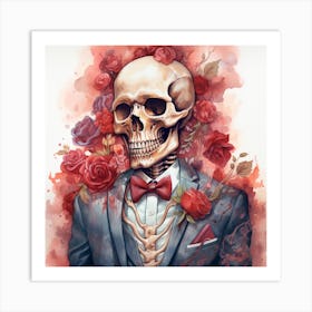 Skeleton In A Suit 3 Art Print