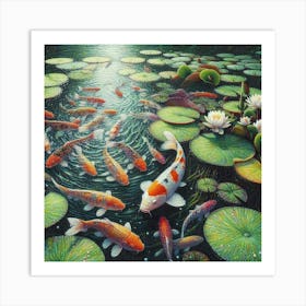 Koi Pond serenity  Art Print