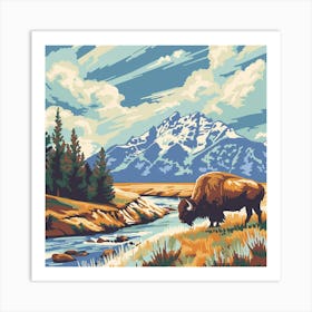 Bison Painting Art Print