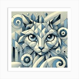 Pawsford City Cat Art Print