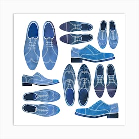 Blue Brogue Shoes Art Print