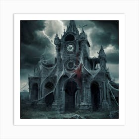 Clock Tower With Spider Webs 2 Art Print