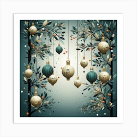 Christmas Tree With Ornaments Art Print