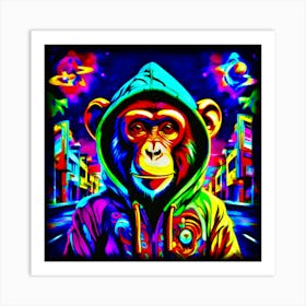 Psychedelic Monkey Art Print