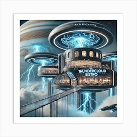 The Exterior Of A Luxurious Science Fiction Restau Art Print