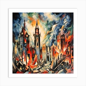 13th of February 1945 Fire Storm. The Air-raid. Art Print