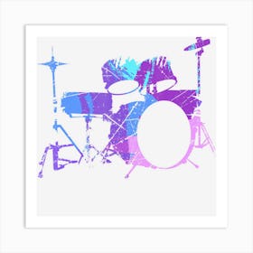 Cool Drum Kit Percussion Vintage Retro Drummer Costume Art Print