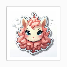 Llama Sticker Art Print