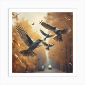 Birds In Flight 20 Art Print