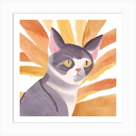 Cat Watercolor Painting 1 Art Print