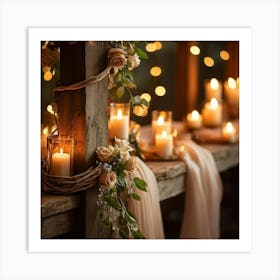 Candlelit Wedding 1 Art Print