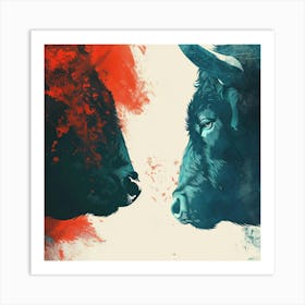 Bull And Bullfighter Art Print