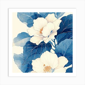 Blue And White Flowers Art Print